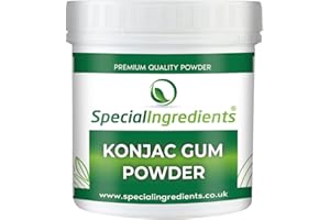 SPECIAL INGREDIENTS Farina di Konjac in polvere (Glucomannano) 100 g Qualità Premium - Vegan, Non OGM, Senza Glutine - Contenitore Riciclabile