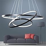 Led-hanglamp, ring, hanglamp, modern, eettafel, minimalistische kroonluchter, voor woonkamer, aluminium, in hoogte verstelbaar, ophanging, roségoud (40 60 cm