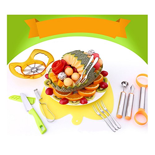 (7 Kits) Messer von Obst/Allesschneider Obstschale/Mahlwerk/Sparschäler/Melone Skulptur/Tablett von Obst Mandoline Multifunktionale - 7