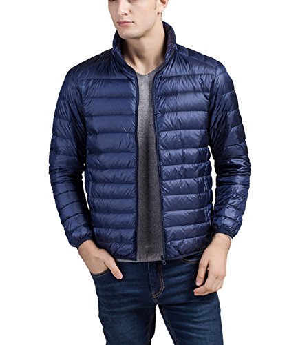 Panegy Herren Daunenjacke Steppjacke Jacke bergangsjacke mit Stehkragen Gre 2XL - Schwarzblau