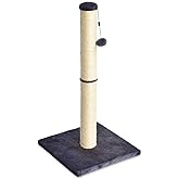 Amazon Basics Cat Scratching Post for Indoor Cats, Standard with Hanging Toy, 80 cm, Grey