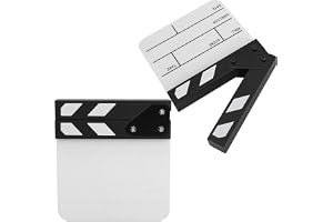 Mini Clapperboard, Directed Acrylic Clapboard TV Movie Action Scen Board Film Cut Prop med Pen 5.9 * 6.5 * 1 tum (Vit