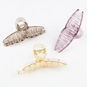 AITIN hair clutcher claw Large Hair Claw Multicolor Hair Clips Thick Long Hair Jaw Clips Clutches Hair Accessories for Women and Girls Hair Claw Clamp Strong Hold Hair Claw (3 Pcs)
