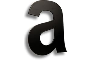 HASWARE Número de casa moderno Acero inoxidable cepillado Puerta elegante Placa del alfabeto Calle Decoración del hogar (a, 6 pulgadas negro)