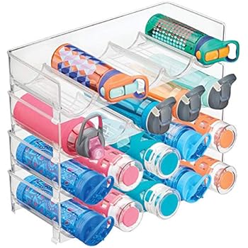 MDesign 2er-Set Flaschenregal - Stapelbarer Weinflaschenhalter Durchsichtig
