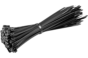 SLETIE Black Cable Ties, 150mm x 3.6mm, Pack of 100, Premium Nylon Zip Ties, Multi-Purpose Plastic Tie Wraps, Secure Self-Locking Mechanism, for Home, Garden, Workshop, Office and DIY