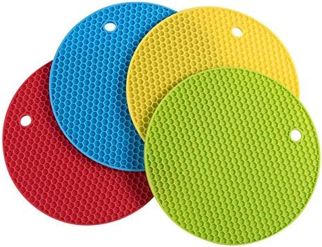 Thick Silicone Honeycomb Trivet Hot Pads Non-slip Insulation Mat For Home Use 4pcs