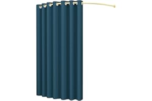KKCF Negozio di Abbigliamento Camerini, Spogliatoio Temporaneo su Binario Mobile, Kit Protezione Privacy Tende Lino, Schermo Divisorio Uffici, 4 Dimensioni (Color : Peacock Blue, Size : 90x200cm)