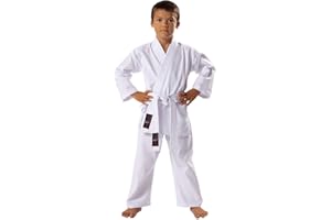 VADER SPORTS EST.2001 WITH YOU ALL THE WAY VADER Mixed Karate Suits White/Black Karate Gi for Kids/Adults Pollycotton Medium Weight Karate Uniform Club Training Competition Martial Arts Suit with Free White Belt