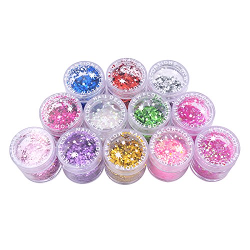 Aokayy Glitter Lidschatten 12 Farben Make-up Set Glitzer Powder Kit für Make-up und Nail - 3