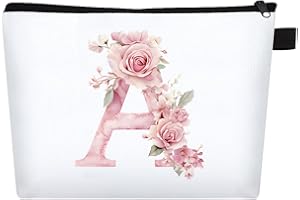 FIDWALL Beauty Case Personalizzabile con Lettera A-Z, Pochette Personalizzata per Donna, Borsa Personalizzata per Viaggio, Regalo Personalizzato Donna, Regalo Ragazza, Pochette da Borsa (A)