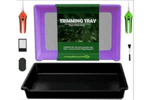 ‎MAYAADI-HOME Mayaadi-Home Naturehydro Trim Tray Bin Trimmschale Kräuterpflanzen Trockensiebset Pollensieb Blumen 150 Mikron feinmaschiges Sieb und 2 Trimmscheren Trockensieb (Lila-Schwarz, 50 x 33 cm)