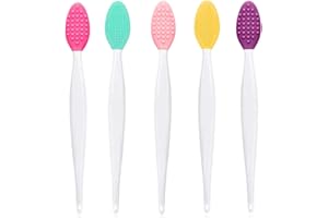 EAVUYIS 5 Stück Lippenpinsel, Lippen Peeling Bürste, Silikon Lippenbürste, Mini-Lippenpinsel-Reiniger für Männer und Frauen, aufhellende dunkle Lippen, glatteres volles Lippen-Aussehen