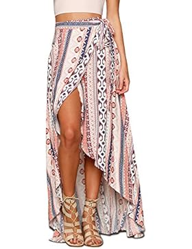 Mangotree Damen Strand Wickelrock Boho Lange Maxi-Rock Sommer Muster Set Ultra Dünn Badeanzug Cover-Up Asymmetrische...