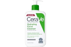 CeraVe - Limpiador facial hidratante de 473 ml para limpieza diaria, piel seca a normal