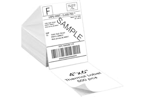 vretti Lot de 500 étiquettes d'expédition autocollantes en papier thermique, 4 x 6, compatibles avec Etsy, Shopify, Ebay, Amazon, Royal Mail, FedEx, UPS