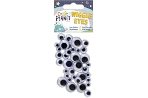 Craft Planet Wiggle Eyes 40 Pieces Round Black & White Assorted Sizes, For Crafts, Art & Craft Fun, Crafting Basic Supplies, Embellishments, Eye Stickers, Home, School, Craft Accessories, Decorations