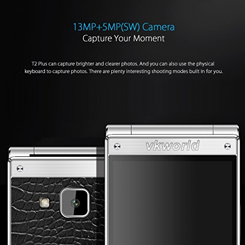 Vkworld T2Â Plus sbloccato smartphone 4Â G network 3Â GB + custodia design doppia fotocamera schermo Dual GB Android 7.0Â Quad Core MTK6737, fisico tastiera