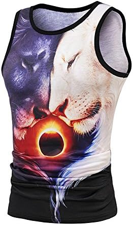 WHLTX Sleeveless Vest Men 3D Color Surprise Face Digital Printing Sports Fitness Vest,Figure 1,Xl T-Shirts