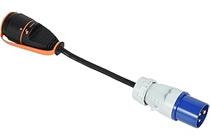 Electraline 01741 Adapter przyczepy 15cm IP44 z wtyczką CEE (2P+T) + gniazdo Schuko Electralock wyposażone w mechanizm blokujący, który zapobiega przypadkowemu odłączeniu wtyczki, kabel H07RN-F