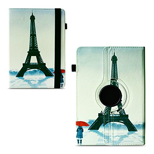 Medion Lifetab P9702 X10302 P10400 P10506 P10505 Tablet Robuste Universal Tablet Schutzhülle aus hochwertigem Kunstleder Hülle Tasche Standfunktion 360° Drehbar kombiniert Schutz und Design mit den Motiv Eifelturm Cover Case Universal von UC-Express - 4