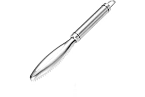 CHUER Escamas de Pescado Raspador Eliminar Peleador Más Limpio Herramienta Cocina Acero Inoxidable(24.9 * 3CM)