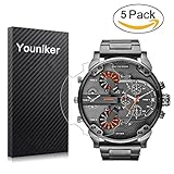 Youniker 5 Pack Diesel Displayschutzfolie, Diesel Displayschutzfolie Folien für Diesel Herren Armbanduhr dz7315 MR Daddy Crystal Clear HD, Kratzfest, Keine Fingerabdrücke, blasenfrei Film