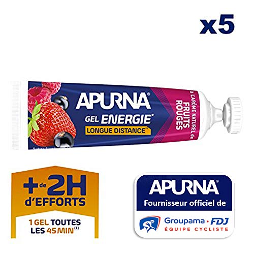 APURNA - GEL ENERGIE Longue distance FRUITS ROUGES - Energisant - Made in France - 5x35g