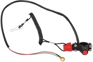 ARAMOX Engine Kill Stop Switch, motorbike cut out quad replacement Mini Quad 1x Engine Cord Lanyard Moto Tether Kill Stop Switch Safety 12V CO For Motor ATV Boat