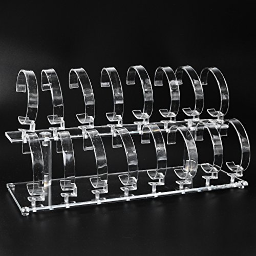 MagiDeal Acryl-2-Tier Schmuckständer Schmuckhalter Armbandständer Uhrenständer - 4