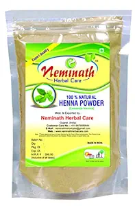 Natural Henna Powder For Hair | 100% Pure & Herbal Mehendi / Heena Leaves Powder, Natural Hair Colorant | 227 Grams - Pack of 1 By Neminath Herbal Care