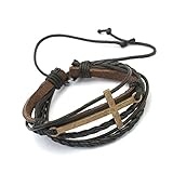 Gnzoe Schmuck Edelstahl Damen Armband Damenarmband Kreuz Webart Muti-Schichten Schwarz Gold Armreifen Elegant Armschmuck