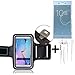 Produktbild TOP SET: Neopren Jogging Armband Sportarmband Oberarmband für Sony Xperia XZs Dual SIM, schwarz mit Reflektor Streifen + Ohrstöpsel. Fitness Lauf Armband