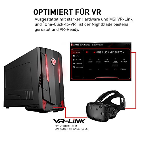 MSI 9S6-B90811-002-956-B907-102 NightbladeMI3 VR7RC-002DE Desktop PC (Intel Core i7-7700, 1000GB Festplatte, 16GB RAM, Geforce GTX 1060, Win 10 Home) schwarz - 9