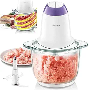 ERIZONE ABS Stainless Steel and Glass Electric Meat Grinders with Bowl for Kitchen Food Chopper, Meat, Vegetables, Onion Slicer Dicer, Fruit and Nuts Blender