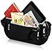 Produktbild Bauchtasche flach in Schwarz mit RFID -Blockierung, Hüfttasche, wasserabweisend, für Damen und Herren, ideal für Reise, Sport, Fasching, Karneval, Festival, Platz für Reisepass, Smartphone, Geld