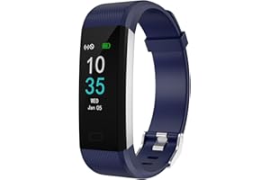 LEBEXY Bransoletka fitness, krokomierz, monitor aktywności fizycznej z pulsometrem, pomiarem ciśnienia krwi, pulsometrem, licznikiem kalorii, wodoszczelność IP68, zegarek sportowy, monitor aktywności,