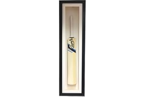 Kwik Picture Framing Ltd Cricket Bat 3D Display Case for Signed Cricket Bat in Black Frame - Silver Frame - White Mount
