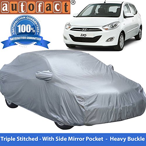 Autofact Premium Silver Matty Triple Stitched Car Body Cover with Mirror Pocket for Hyundai i10 RS.799 (60.00% Off) - Amazon