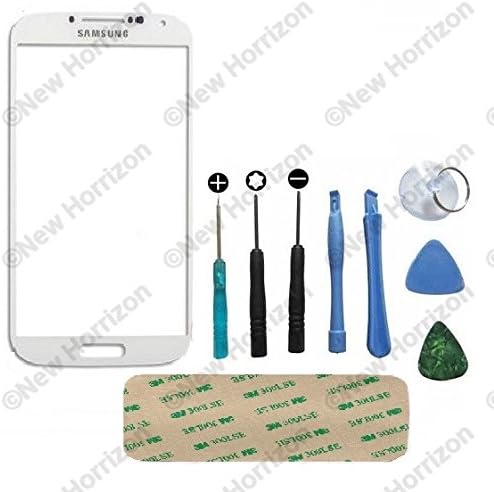 New Horrizon - Replacement Front Outer Glass Screen Lens For Samsung Galaxy S3 -S4 - S5 - Mini - NOTE 1 2 3 - Tools Included (Galaxy S3, White)