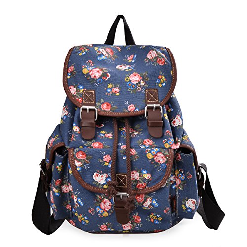Preisvergleich Produktbild Douguyan Schulrucksack Daypack Girls E00163 Blau Pflingstrose Muster