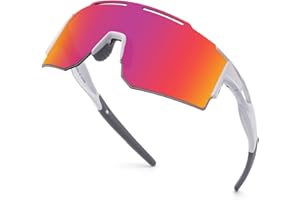 ‎OULIQI OULIQI Fahrradbrille Polarisierte Sonnenbrille,Sportbrillen Herren Damen UV400 Sportbrille Schnelle Brille mit 1 oder 3 Wechselgläser für OutdoorSportarten Fischen Radfahren Laufen
