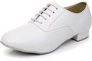 SWDZM Mens Leather Ballroom Dance Shoes Latin Salsa Modern Practice Dance Shoes