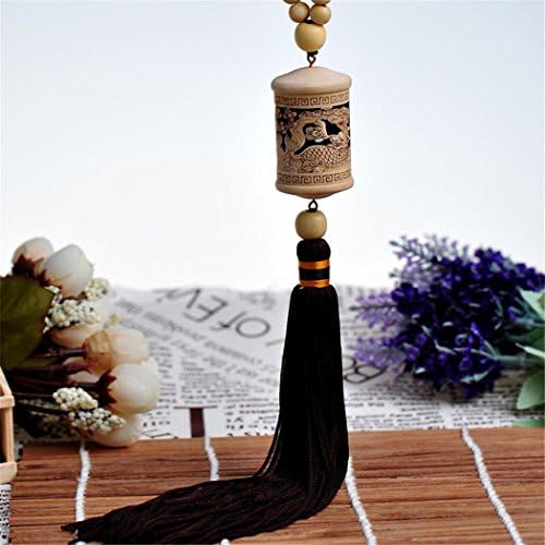 Car Hanging Decoration Modern Pendant Crafts Wood Chinese Dragon Carving For Auto SUV Truck Home Office Chese Style Long Spike