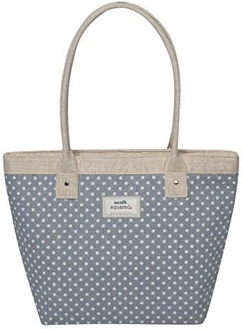 Earth Squared - Tote Bag - Shoulder Bag - Linen Spot - Pale Blue - 27x39x14cm