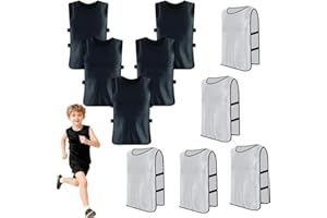 AzulLanse 10er Set Fußball Leibchen für Kinde,Trainingsleibchen,36 * 56 cm,ohne Logo,Team-Spiel Bibs,für Kinder Jugend Spiel Sport Fussballtraining Zubehör,Westen fürs Teamtraining