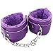Produktbild Isive Handschellen Fesseln mit weichem Pelz PU Leder Armbnd für jeden Armumfang (Lila)
