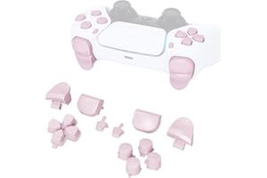 eXtremeRate Botones para ps5 Mando Teclas de Repuesto para ps5 Botón de D-Pad R1 L1 R2 L2 Gatillos Share Options Acción Botones Completos para ps5 Control BDM-010 BDM-020 Modelo(Sakura Rosa)