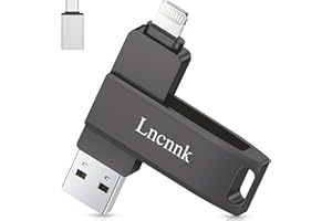Lncnnk certificación MFi 512 GB Memoria USB 3.0 para iPhone, Lightning Pen Drive 3 en 1, Photostick Llave USB Tipo C USB C de Memoria de Copia de Seguridad, para iPhone iPad Android Mac PC, Negro