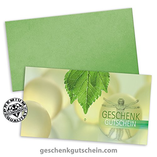 50 Stk. Geschenkgutscheine + 50 Stk. Kuverts für Naturheilkunde, Apotheken MA1226